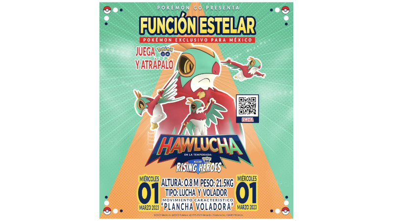 Pokémon GO estrena nueva temporada y debut de Hawlucha, el nuevo Pokémon inspirado en la lucha libre mexicana