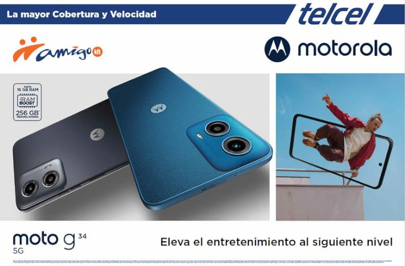 El nuevo moto g34 5G ya está disponible con Telcel