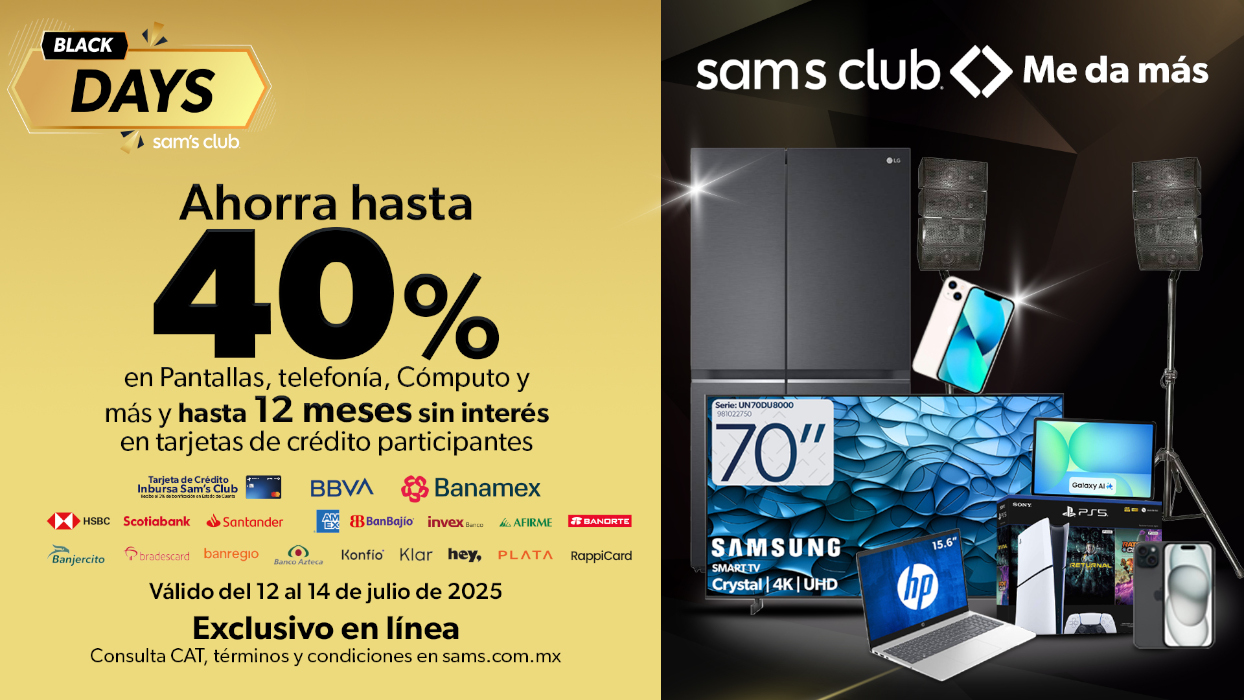¡Llegan los Black Days de Sam’s Club!