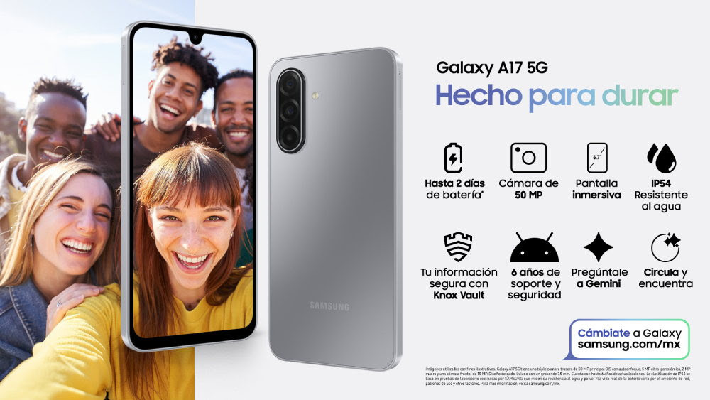 Galaxy A07 y Galaxy A17 llegan a México con un rendimiento optimizado, cámara avanzada y hasta 6 años de actualizaciones