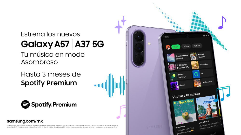 Samsung anuncia alianza con Spotify para potenciar la experiencia musical con la nueva serie Galaxy A