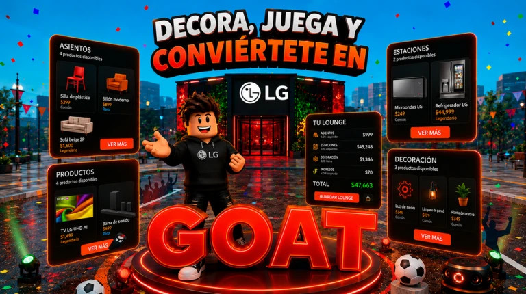 LG lleva la pasión del futbol a Roblox con el lanzamiento de LG GOAT Lounge Tycoon